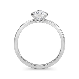 Pear Cut Modern Bezel Solitaire Engagement Ring 1.5 ct