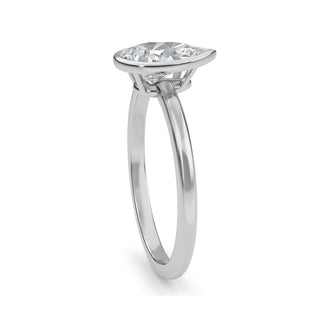Pear Cut Modern Bezel Solitaire Engagement Ring 1.5 ct