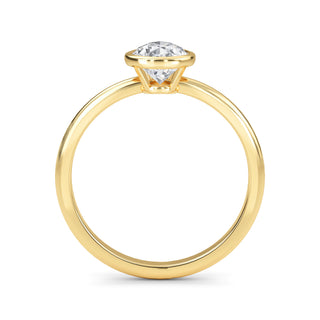Pear Cut Modern Bezel Solitaire Engagement Ring 1.5 ct