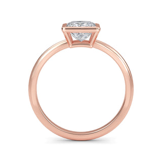 Princess Cut Bezel-Style Solitaire Engagement Ring 1.0 ct