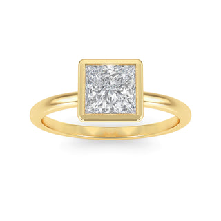 Princess Cut Bezel-Style Solitaire Engagement Ring 1.0 ct