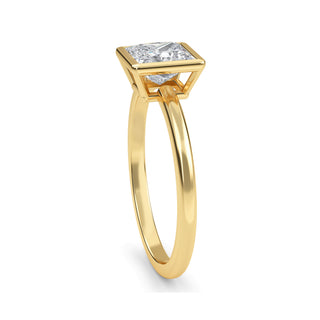 Princess Cut Bezel-Style Solitaire Engagement Ring 1.0 ct