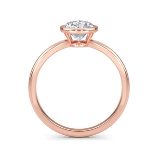 Oval Cut Bezel Solitaire Engagement Ring 1.0 ct
