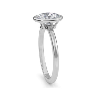 Oval Cut Bezel Solitaire Engagement Ring 1.0 ct