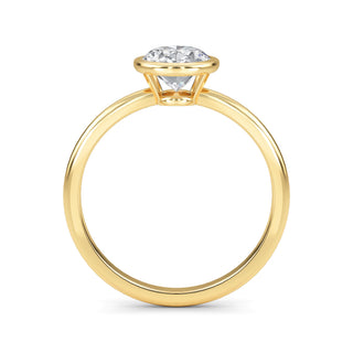 Oval Cut Bezel Solitaire Engagement Ring 1.0 ct